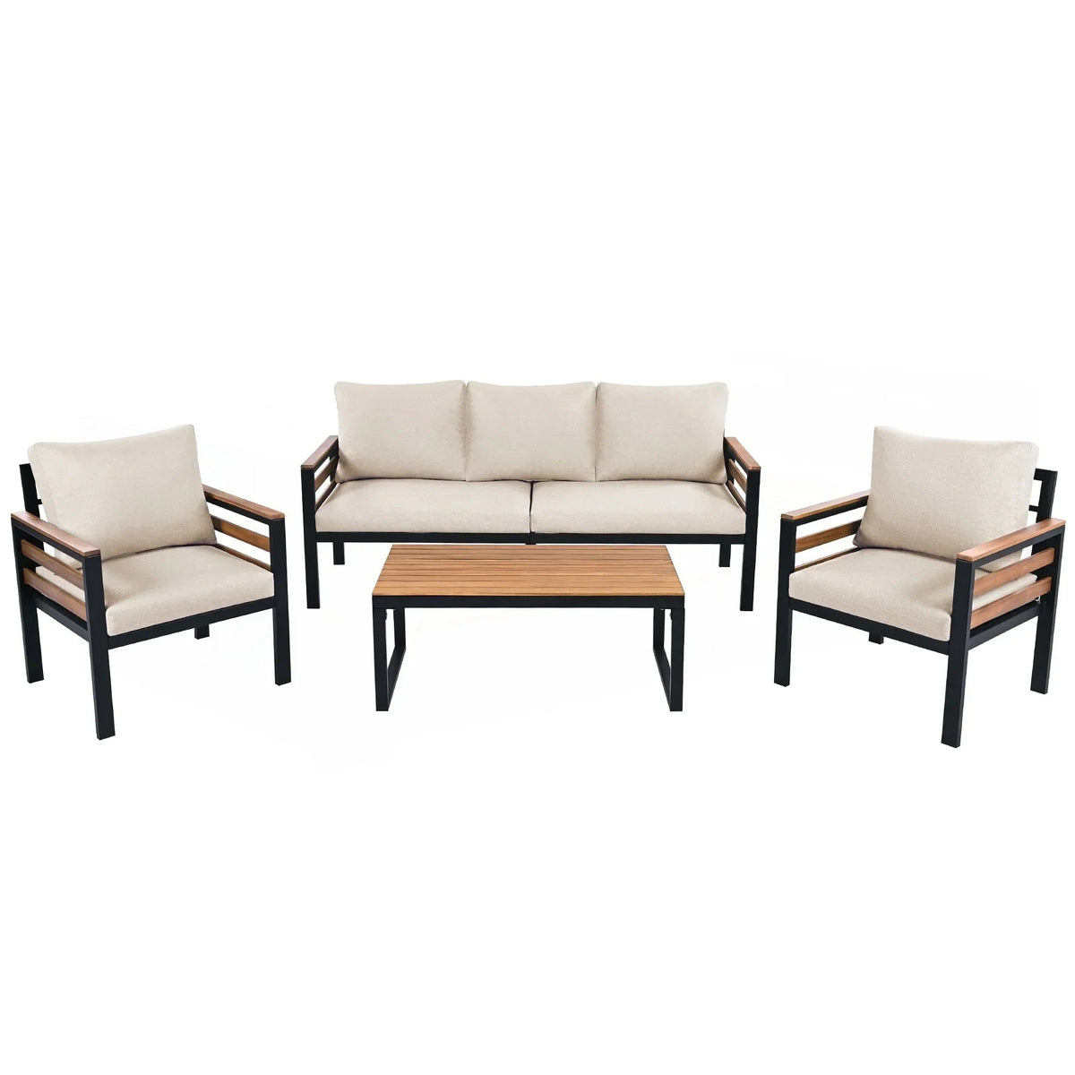 Conjunto de sofá de exterior com 4 peças