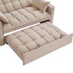 Sofá-cama de 2 lugares 4 em 1 com braços e bolsos de arrumação, sofá-cama extraível multifunções com encosto ajustável