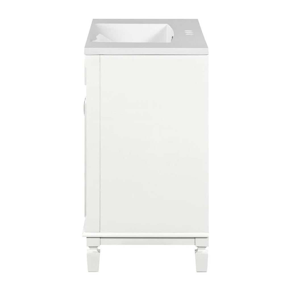 36-Zoll moderner Waschtischunterschrank mit Aufsatzwaschbecken und Spiegelschrank, 2 Türen und 2 Schubladen