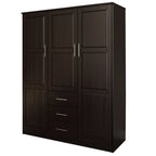 Guarda-roupa Cosmo Palace Imports com 3 portas, 100% madeira maciça, com portas de madeira maciça ou espelhadas