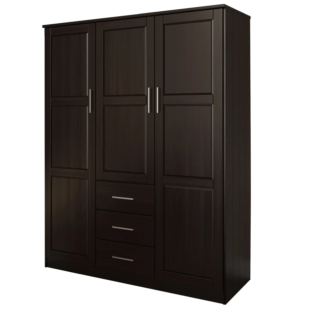 Guarda-roupa Cosmo Palace Imports com 3 portas, 100% madeira maciça, com portas de madeira maciça ou espelhadas