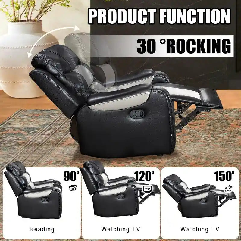 Fauteuil inclinable grand format en similicuir, design américain, pour le salon