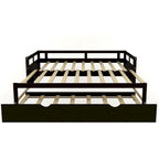 Letto da giorno allungabile con letto estraibile, letto da giorno in legno con letto estraibile
