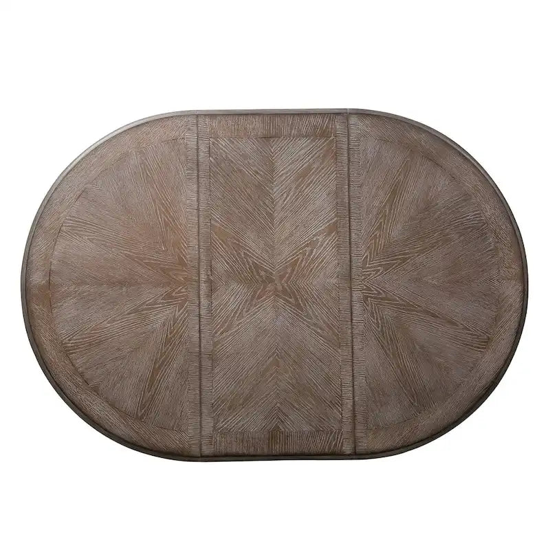 Mesa de jantar redonda com pé central Magnolia Manor e extensões - 2 acabamentos