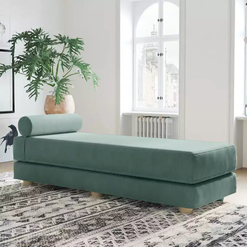 Tagesbett / ausklappbares Schlafsofa in Queen-Size – Microvelours