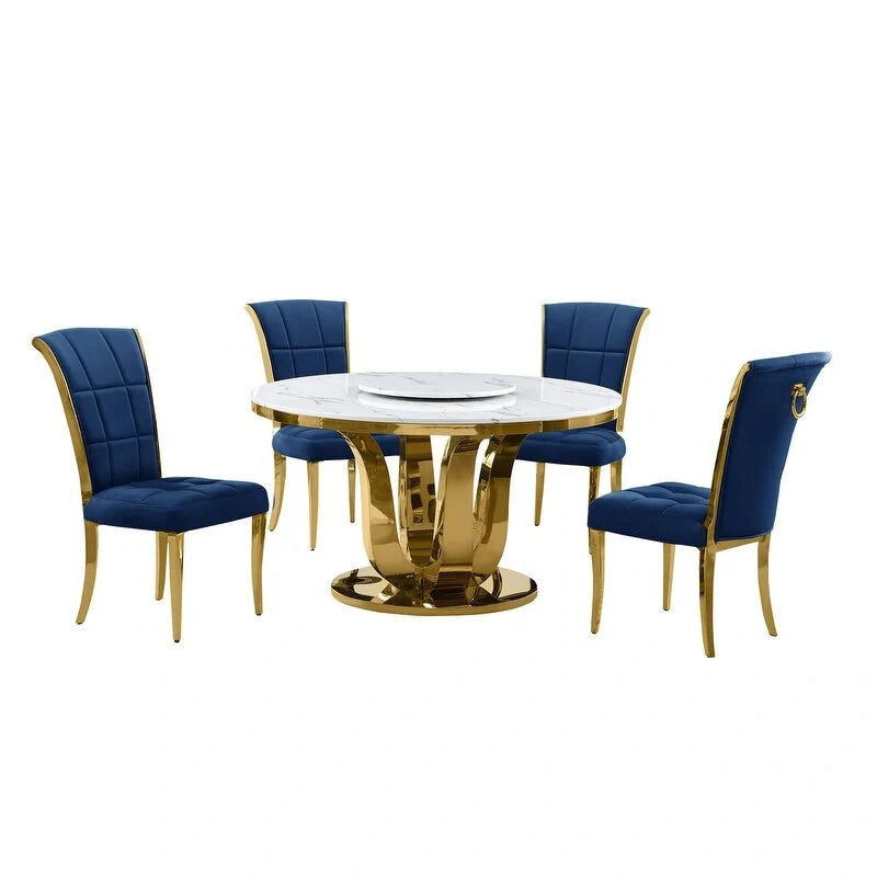 Best Quality Furniture D325-SC324-7 5-teiliges rundes Esszimmer-Set