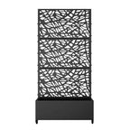 MAYEERTY-Pflanzkasten mit Rankgitter, schwarzes Eisennetz, Stil 01, 72x47x16in, 3-teiliges Set