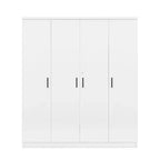 Armoire-penderie en bois à 4 portes avec tringle, 1 tiroir et étagères de rangement