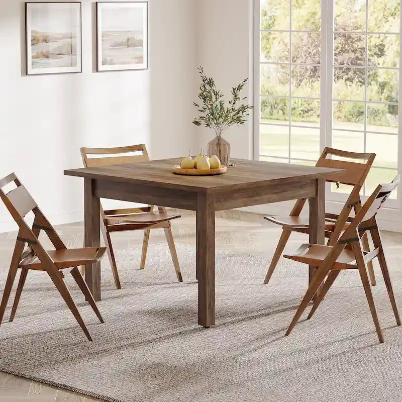 Quadratischer Esstisch, 100 cm, für 2–4 Personen, mit Beinen aus Massivholz für Wohn- und Esszimmer