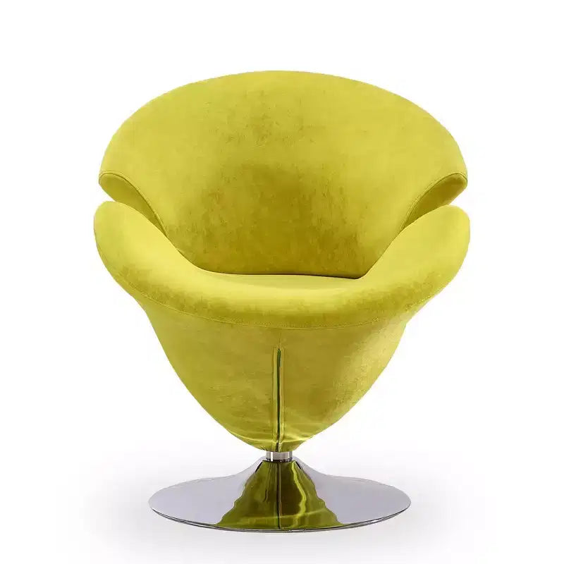 Manhattan Comfort sada 4 otočných akcentových židlí Tulip oranžová/žlutá: sametové čalounění, bez nutnosti montáže