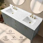 Mobile bagno Vanity Art 72 con doppio lavabo e piano in marmo composito