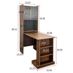 Mesa de estudo dobrável moderna GDFStudio Sinclair 36 de madeira com arrumação