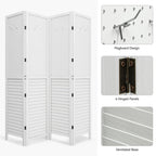 Separé divisorio per ambienti Moasis 67 bianco in legno, a 4 pannelli