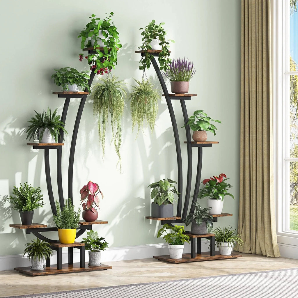 Zimmerpflanzenständer, 6-stöckiges Blumenregal für Haus und Garten – 2er-Set
