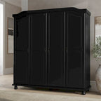 Guarda-roupa de 4 portas Kyle da Palace Imports, 100% em madeira maciça, com portas de madeira maciça ou espelhadas