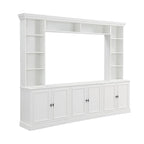 4-piece entertainment center wall unit set with bridge for TVs up to 70, TV stand W/adjustable shelves, large media console