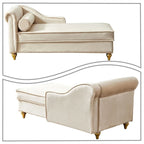 Elegante französische Chaiselongue mit Samtbezug, Stauraum und Kissen