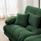 Sofá de dois lugares em forma de L, sofá modular em chenille com almofadas lombares