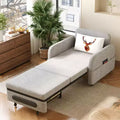 Fauteuil convertible 3-en-1 Gaoyangjiaju avec tiroir de rangement – canapé-lit escamotable avec poche latérale et oreiller – gris