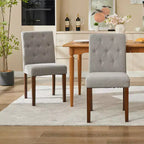 Parsons-Esszimmerstühle mit Knopfheftung, Set aus 6/4 Stück – gepolsterte Küchenstühle aus Stoff mit Holzbeinen und gepolsterten Sitzen – moderner Stil