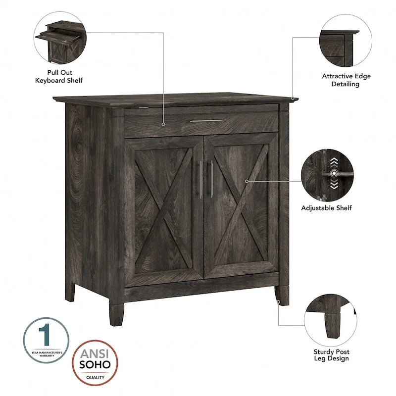 Sekretářský stůl Key West s úložnou skříňkou od Bush Furniture