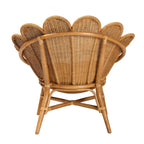 Blossom Boho-Akzentstuhl aus Honig-Rattan in Blumenform