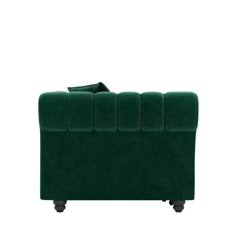 Whisen fluwelen 3-in-1 kingsize slaapbank en converteerbare slaapbank met verplaatsbare hocker, gecapitonneerd ontwerp