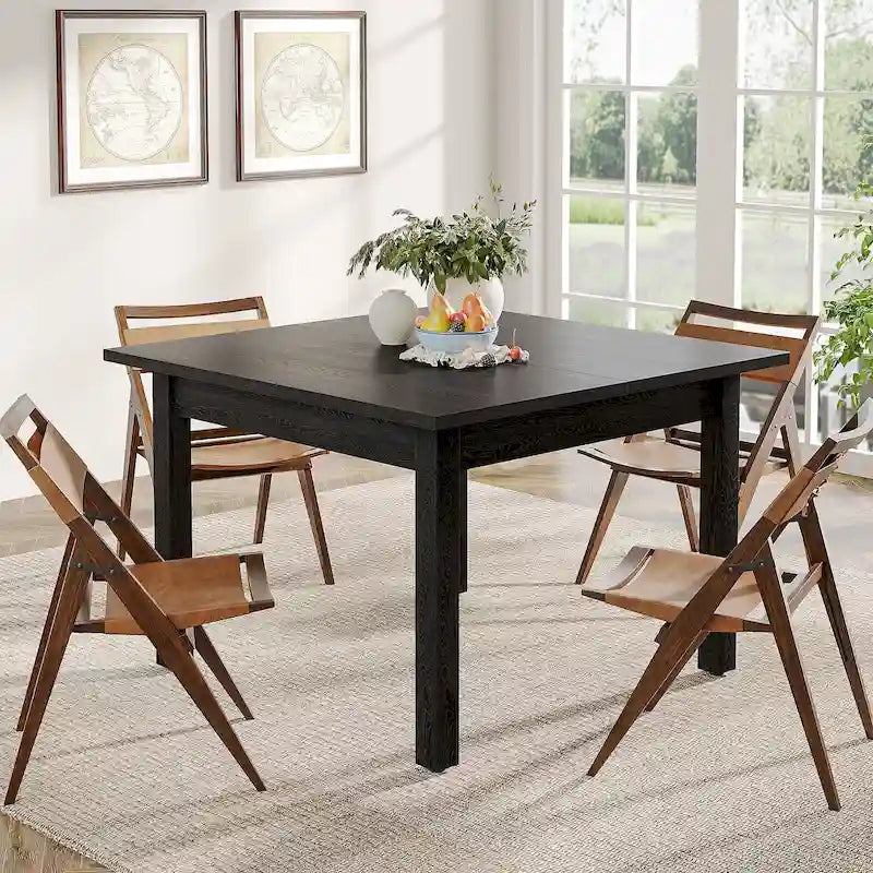 Quadratischer Esstisch, 100 cm, für 2–4 Personen, mit Beinen aus Massivholz für Wohn- und Esszimmer