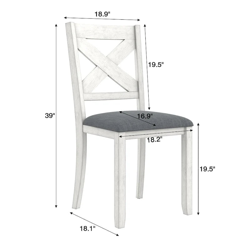 VECELO eetkamerstoelen van massief hout met zitting van linnenstof, set van 2/4/6 eetkamerstoelen