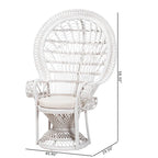 Kallima moderner bohemischer Pfauenstuhl aus weißem, naturfarbenem Rattan