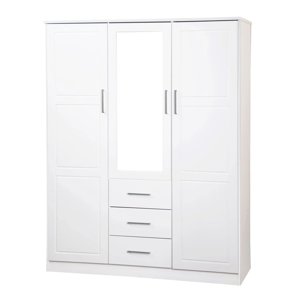 Guarda-roupa Cosmo Palace Imports com 3 portas, 100% madeira maciça, com portas de madeira maciça ou espelhadas