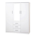 Guarda-roupa Cosmo Palace Imports com 3 portas, 100% madeira maciça, com portas de madeira maciça ou espelhadas