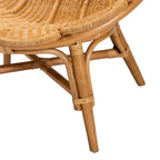 Blossom Boho-Akzentstuhl aus Honig-Rattan in Blumenform