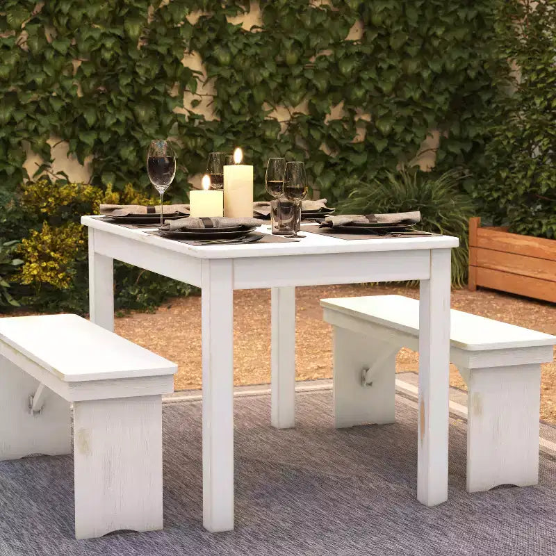 Prostokątny stół do jadalni Flash Furniture 46 x 30 z litej sosny