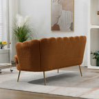 Kleines Mini-Sofa für zwei Personen mit goldenem Metallbein – 2 Sitzplätze