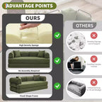 2-in-1 slaapbank, comfortabele opklapbare corduroy-slaapbank met diepe zitting en brede armleuningen, bank zonder frame voor woonkamer en appartementen