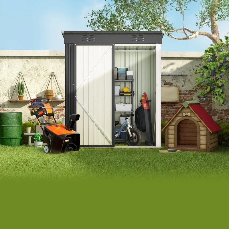 Metallgerätehaus für den Außenbereich, Gartengerätehaus mit abschließbarer Tür für Gartenmöbel und Werkzeuge