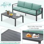AECOJOY 7-delige aluminium tuinmeubelset voor buiten, loungeset
