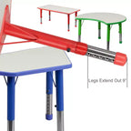 Rechteckiges, höhenverstellbares Aktivitätstisch-Set aus Kunststoff von Emma und Oliver, 23,625 W × 47,25 L, mit 6 Stühlen