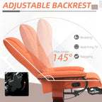 Fauteuil inclinable HomCom en similicuir, réglable, à base pivotante et commande manuelle, avec repose-pieds confortable et relaxant