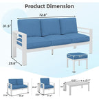 AECOJOY 7-delige aluminium tuinmeubelset voor buiten, loungeset