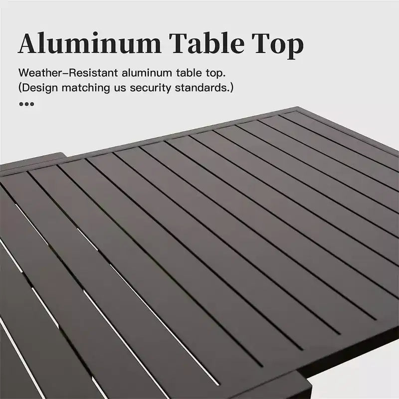 Okak Esstisch aus Aluminium, ausziehbarer Terrassentisch, Küchentisch für das Esszimmer