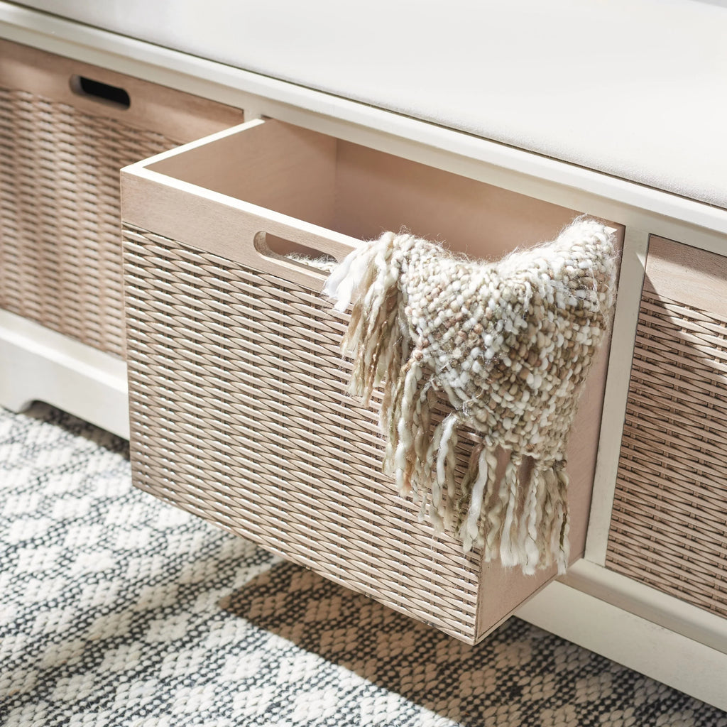 Úložná lavice SAFAVIEH Fiorello se 3 zásuvkami a polstrováním - 47.3 W x 15 L x 19 H - 47Wx15Dx19H