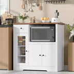 Küchen-Mikrowellenschrank mit Stauraum, 3 Türen, 1 Schublade und verstellbaren Regalböden, Vorratsschrank