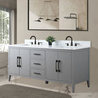 Mobile bagno Vanity Art 72 con doppio lavabo e piano in marmo composito
