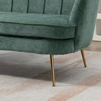 Kleines Mini-Sofa für zwei Personen mit goldenem Metallbein – 2 Sitzplätze