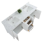 Mobile bagno Vanity Art 72 con doppio lavabo e piano in marmo composito