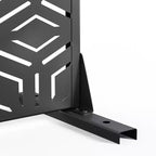 3-Panel Room Divider Screen with Geometric Pattern ?C Black Galvanized Steel