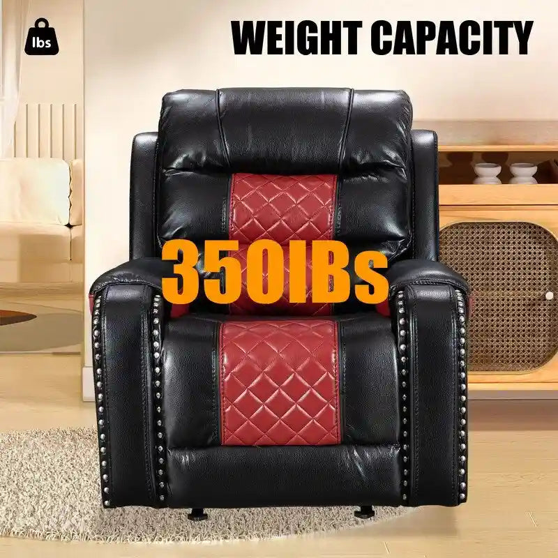 Fauteuil inclinable grand format en similicuir, design américain, pour le salon