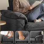 Dyonery 86 Cloud Loveseat-Sofa mit tiefer Sitzfläche und breiten Armlehnenkissen, stabilem Rahmen und atmungsaktivem ergonomischem Design
